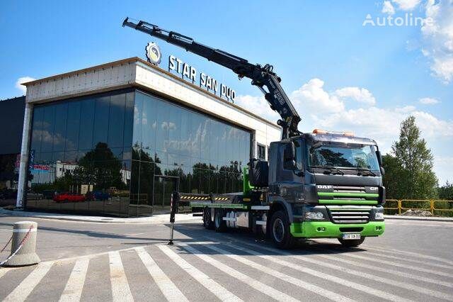 camion plateau DAF CF 85.360 6x2 FASSI F 360 EURO 5 cran kran