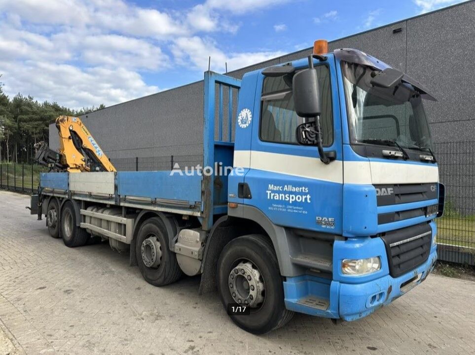 DAF CF 85.360 8x2 Flatbed + Crane EFFER 165-3S kamion s ravnom platformom