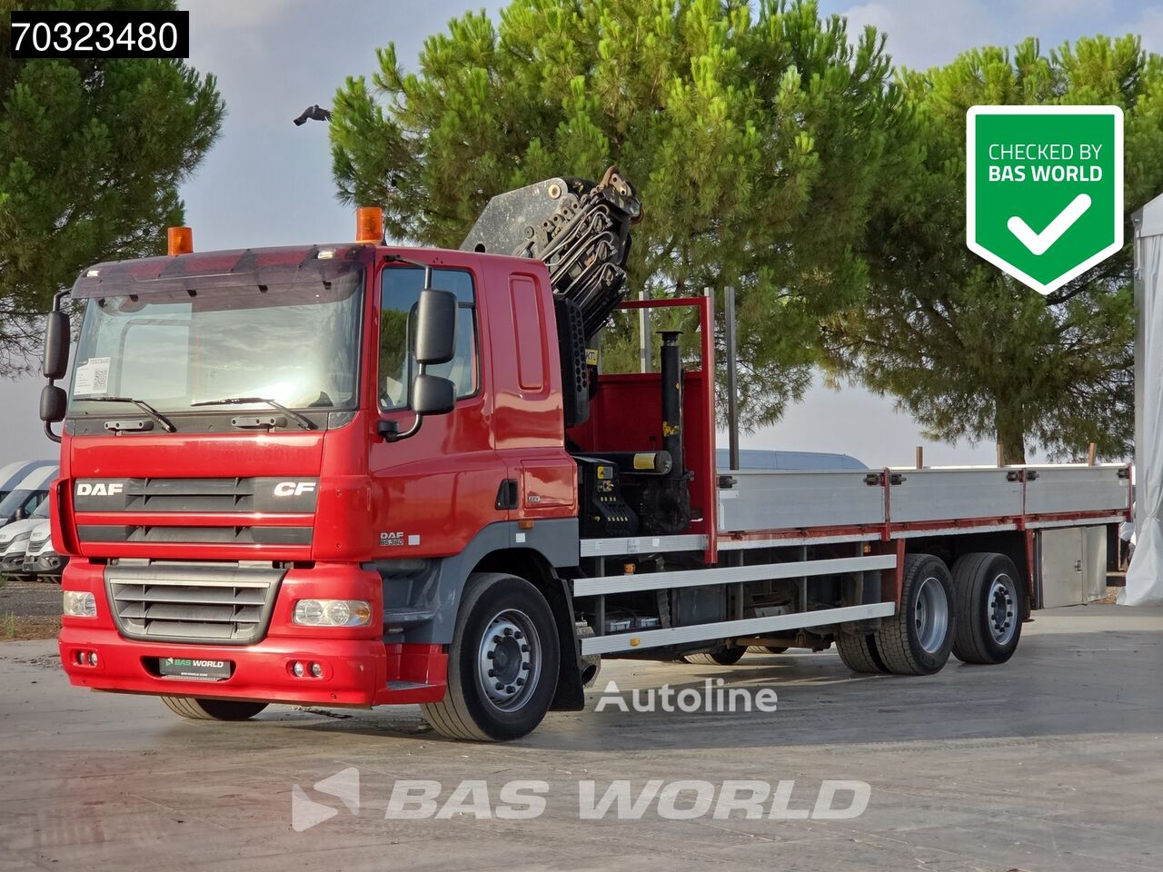 DAF CF85.360 6X2 Palfinger PK27002 con 8 extensiones, camión grúa co camión caja abierta - Autoline