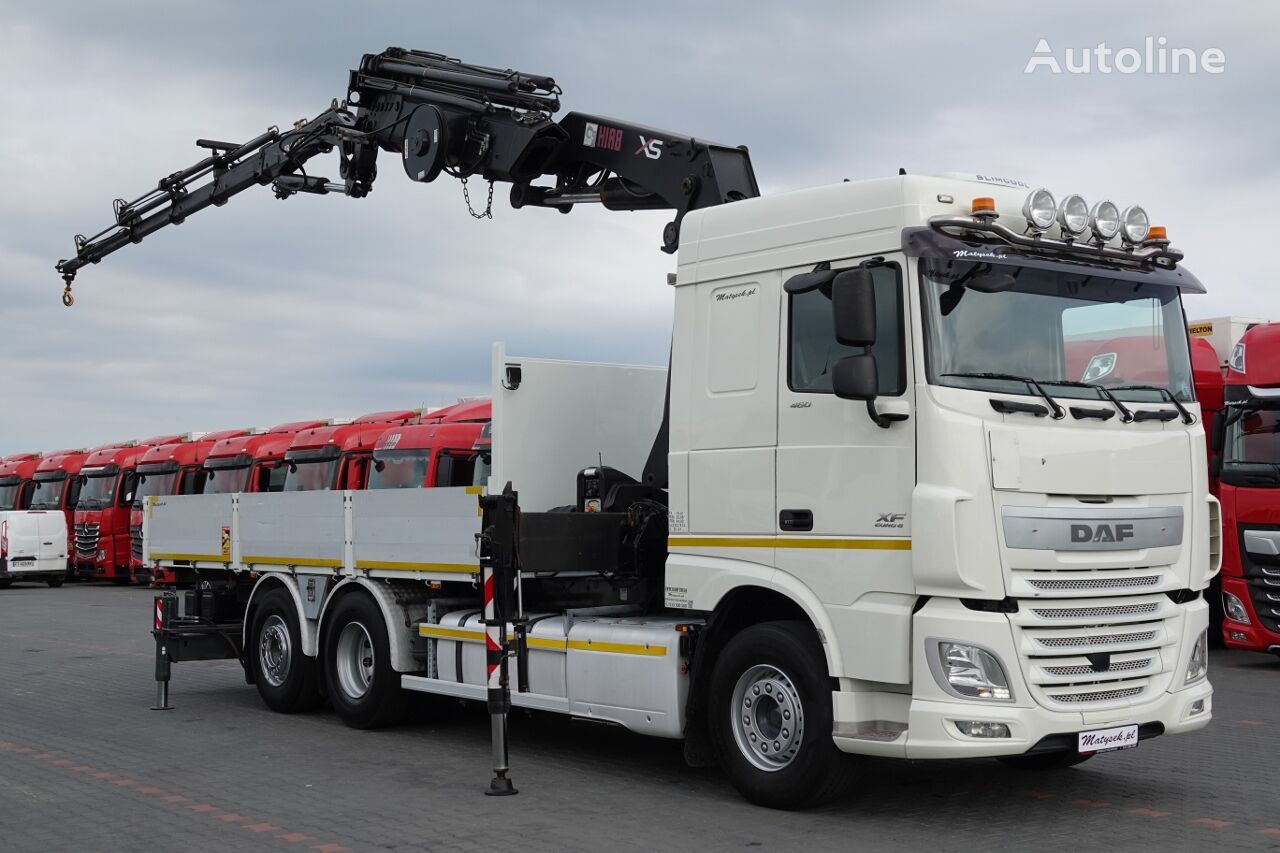 DAF XF 460 / 6x2 / SKRZYNIOWY 6.1 M + HDS HIAB 477 E-6 HIPRO + FLY J fladvogn lastbil