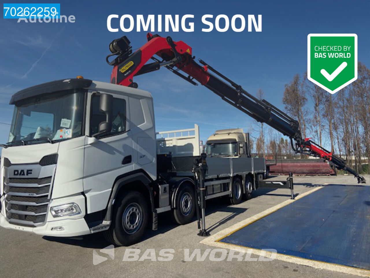 جديدة شاحنة مسطحة DAF XF 530 8X2 COMING SOON! Palfinger PK580 TEC G Kran Crane Fly-Jib