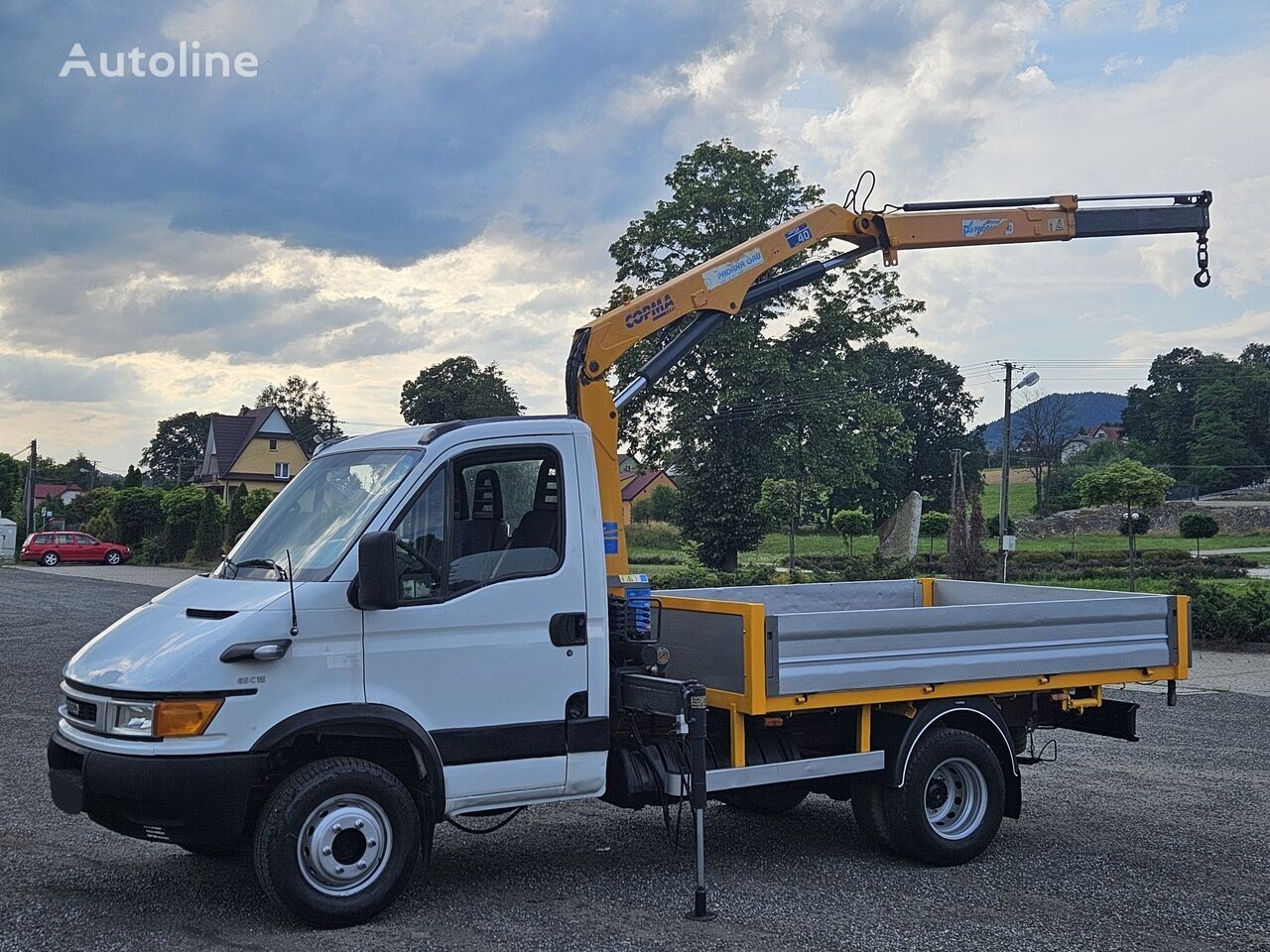 camion plateau IVECO Daily 65c-15 Flatbed + crane Copma