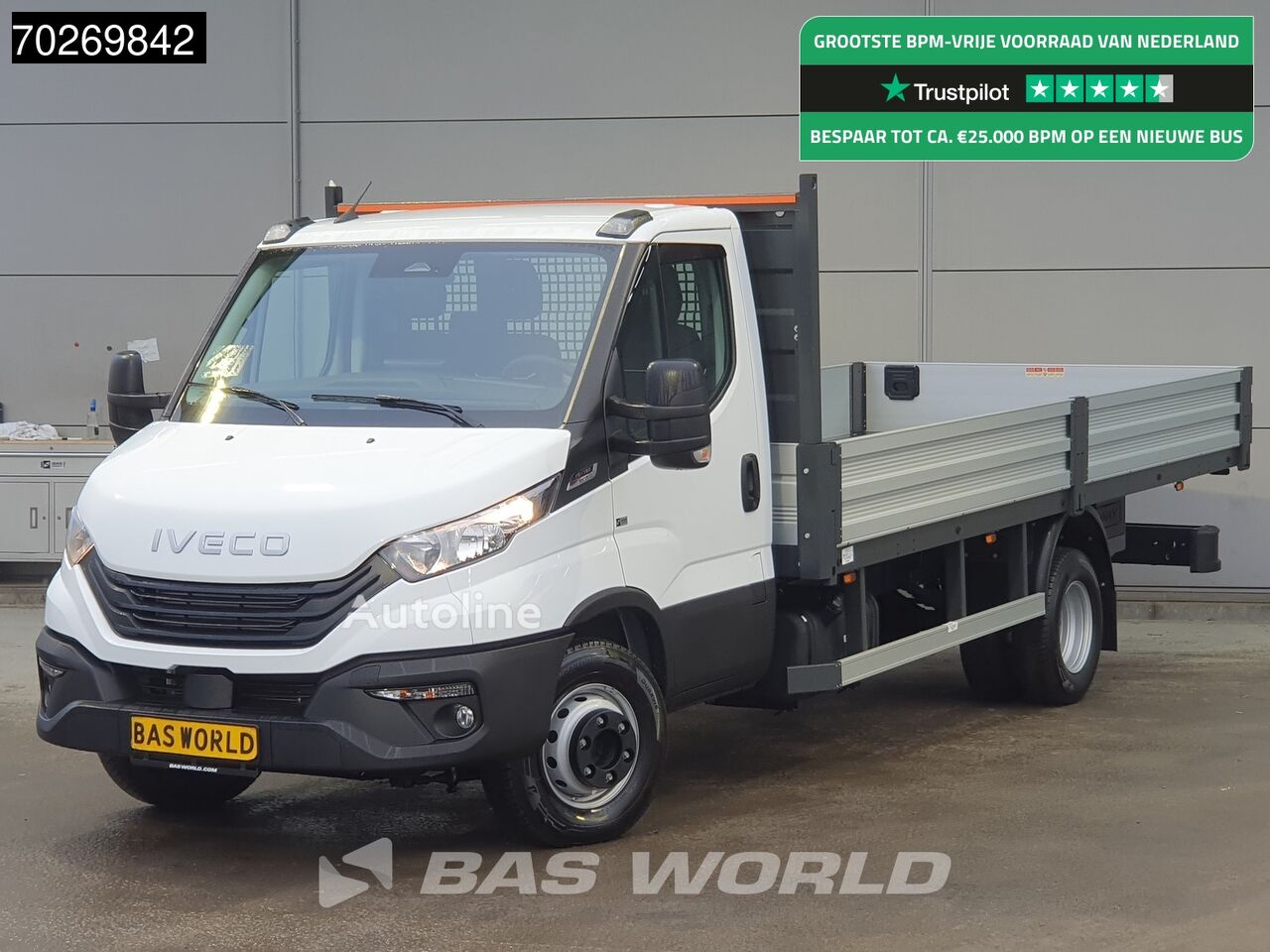 camion plateau IVECO Daily 70C18 3.0L Automaat 525cm Open laadbak XXL Trekhaak ACC Na neuf