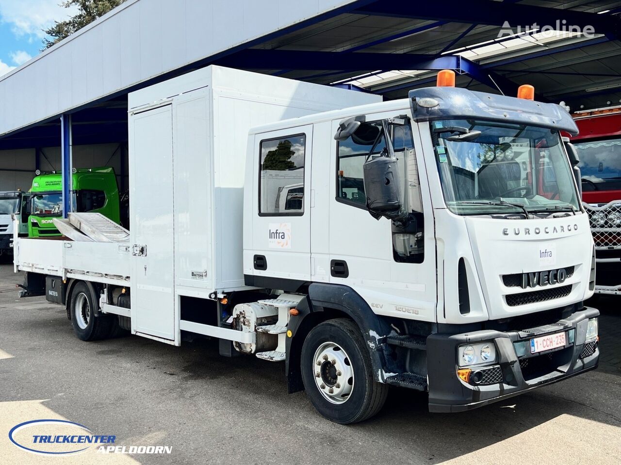 IVECO Eurocargo 120E18 8 Gears, Doka, Euro 5 fladvogn lastbil