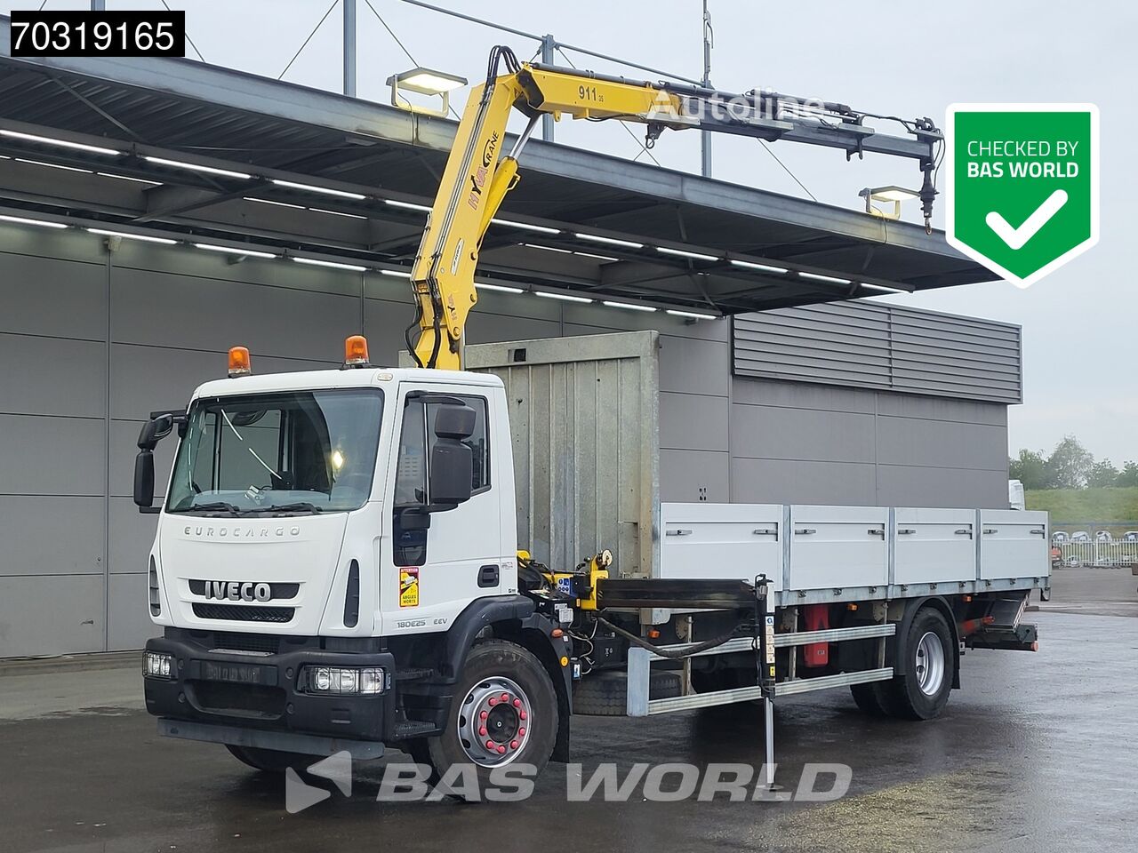 IVECO Eurocargo 180E250 4X2 Hyva V911 3S Crane Kran Manual Euro 5 flatbed truck - Autoline