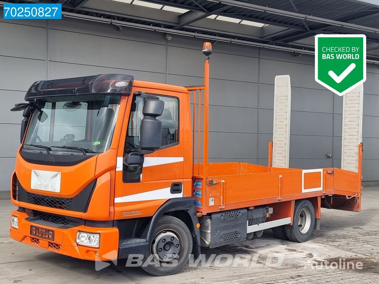 camião de caixa aberta IVECO Eurocargo 80E160 4X2 7.5tons transporter Ramps Winch Manual Euro