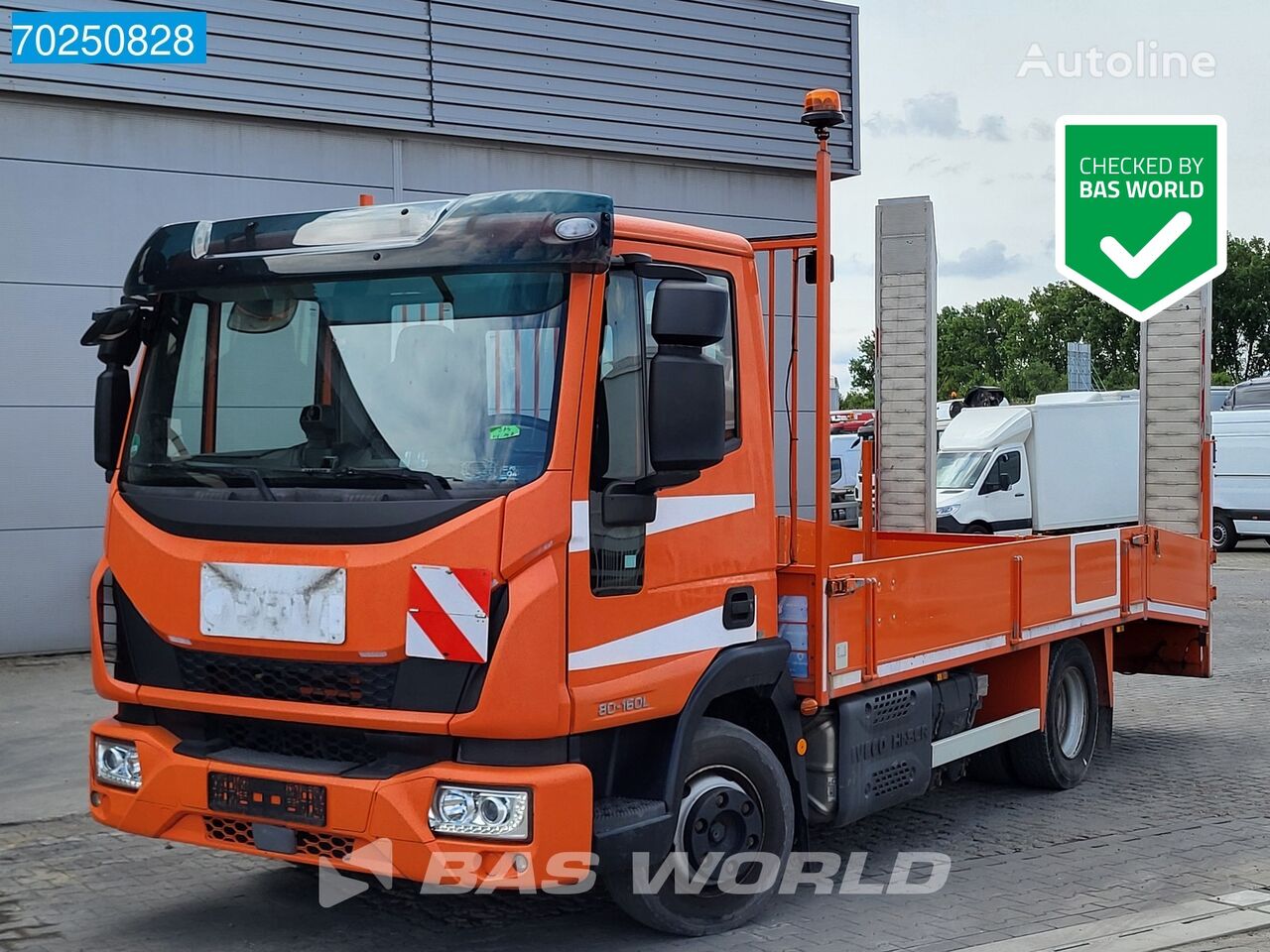 camião de caixa aberta IVECO Eurocargo 80E160 4X2 7.5tons transporter Ramps Winch Manual Euro