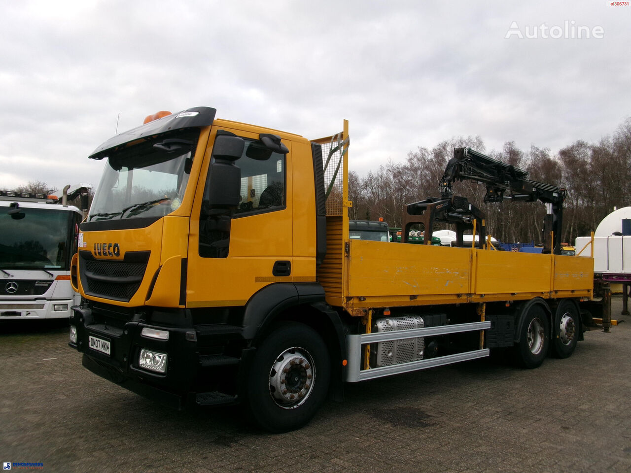 ciężarówka burtowa IVECO Stralis 310 6x2 Euro 6 + Atlas 105.2 crane