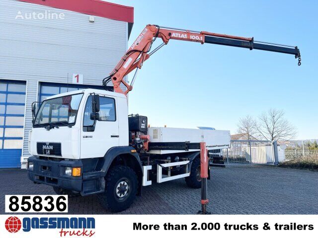 MAN 14.224 LAC 4x4 BB mit Kran Atlas 100.1 flatbed truck