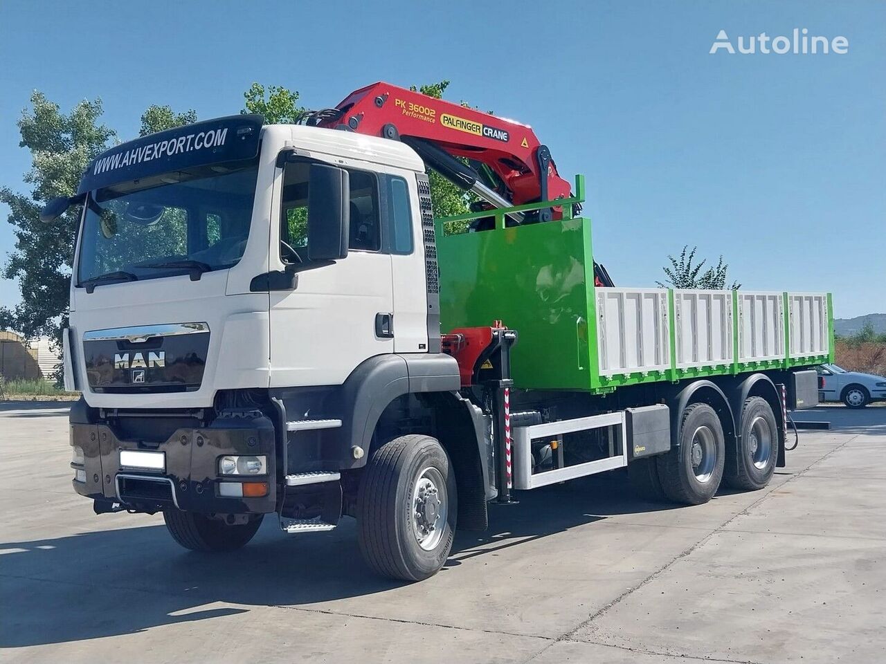 MAN 400 6×6 PALFINGER PK 36002 AÑO 2008 fladvogn lastbil