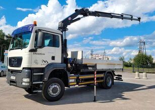 camion plateau MAN 4x4 TGS 18.360 HMF 1720 4K 82.000 KM ! Kran CRAN