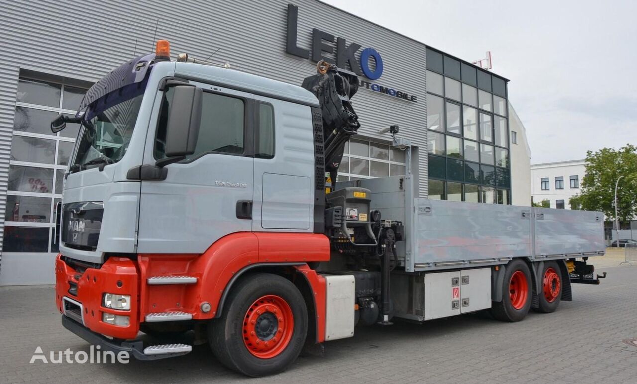 MAN 6,4 m Flatbed + Crane HIAB 211EP 6X2 KRAN HIAB 211EP 6.5m Contai open laadbak vrachtwagen