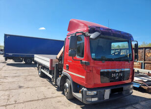 MAN TGL 12.180 flatbed truck + Crane bortu kravas automa&scaron;īna