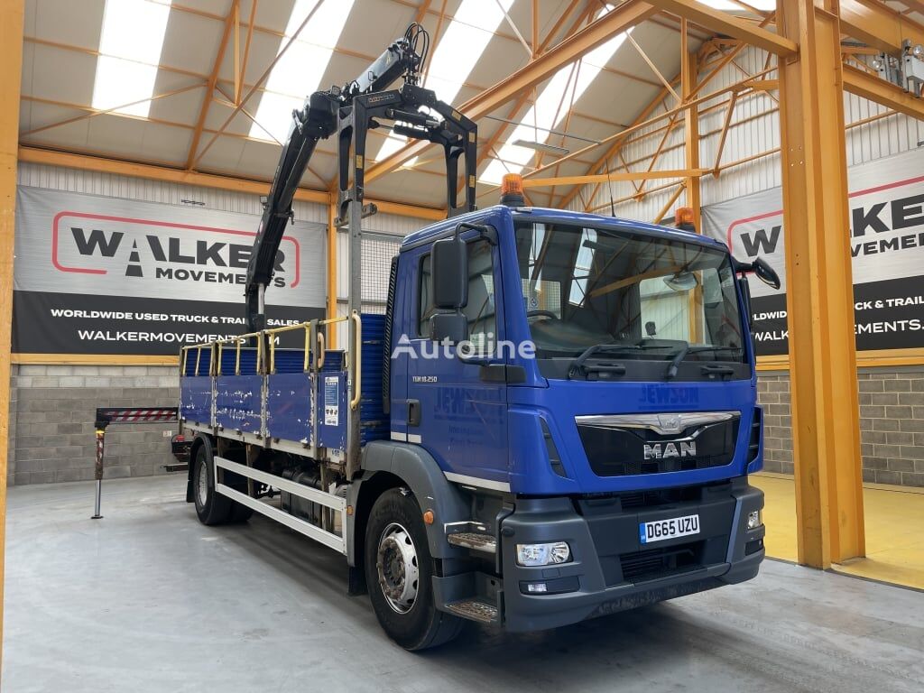 MAN TGM 18.250 *EURO 6*, 4X2 18 TONNE BRICK GRAB – 2015 – DG65 UZU flatbed truck