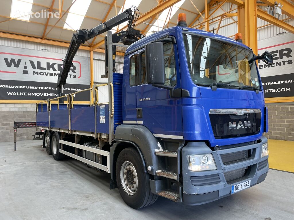 MAN TGS 26.360, 6X2 26 TONNE DRAWBAR SPEC BRICK GRAB – 2014 – DG14 S flatbed truck - Autoline