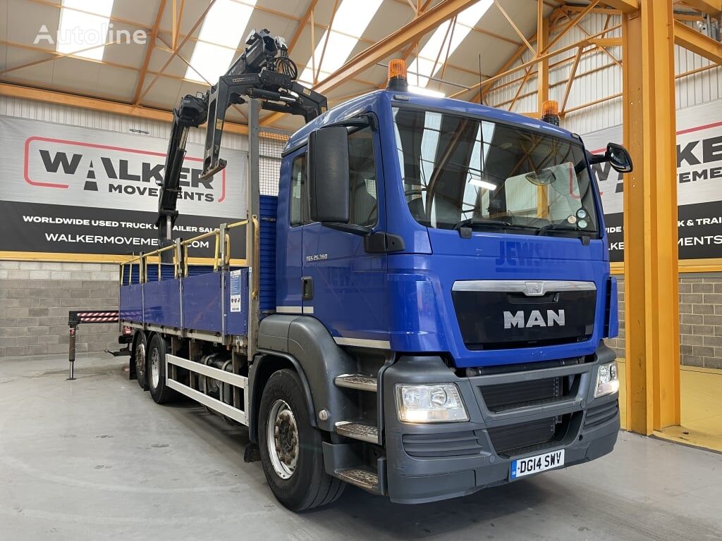 MAN TGS 26.360, 6X2 26 TONNE DRAWBAR SPEC BRICK GRAB – 2014 – DG14 S flatbed truck