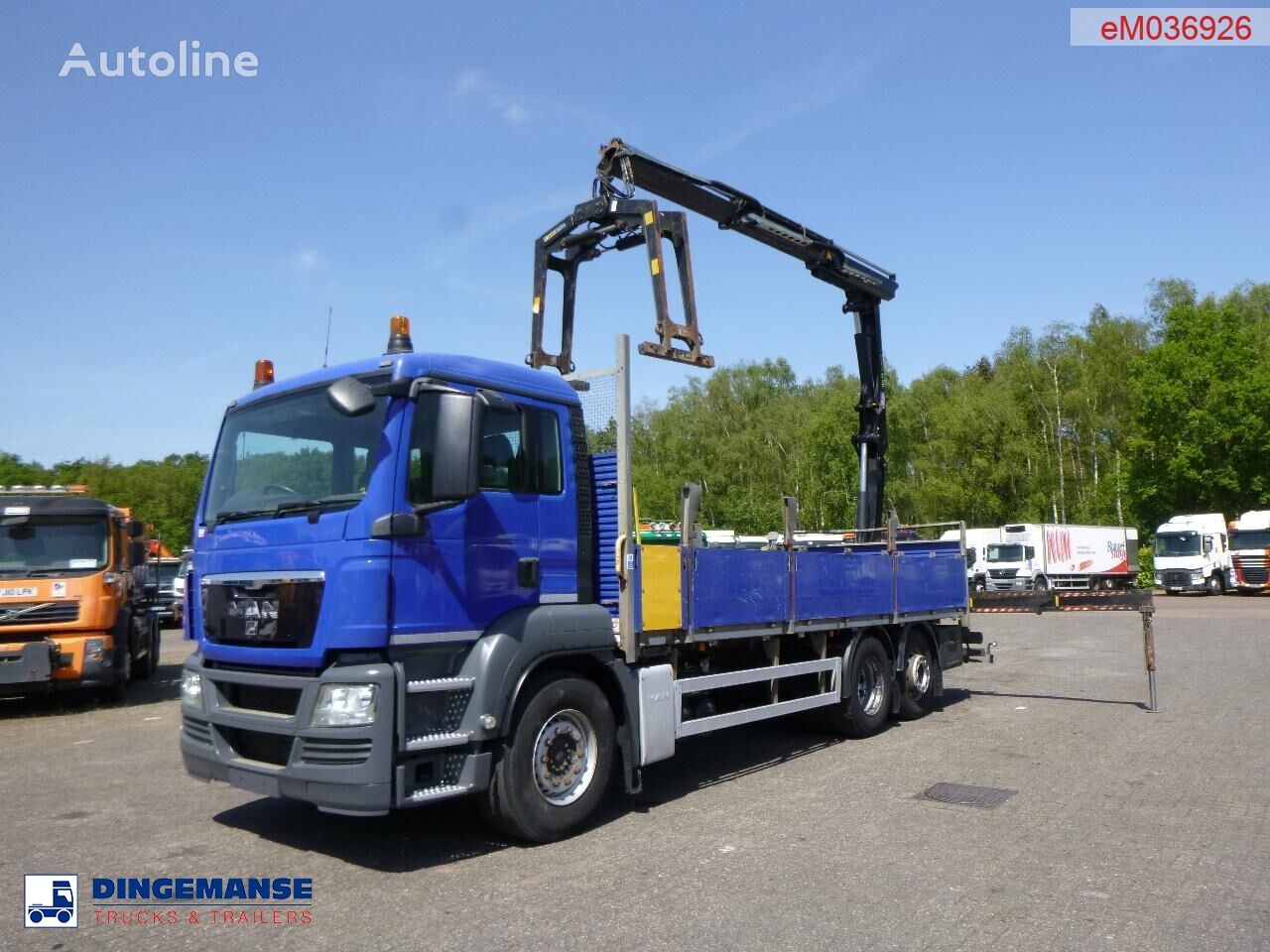 бортовой грузовик MAN TGS 26.360 6X2 RHD + HMF 1420-K2 + grapple