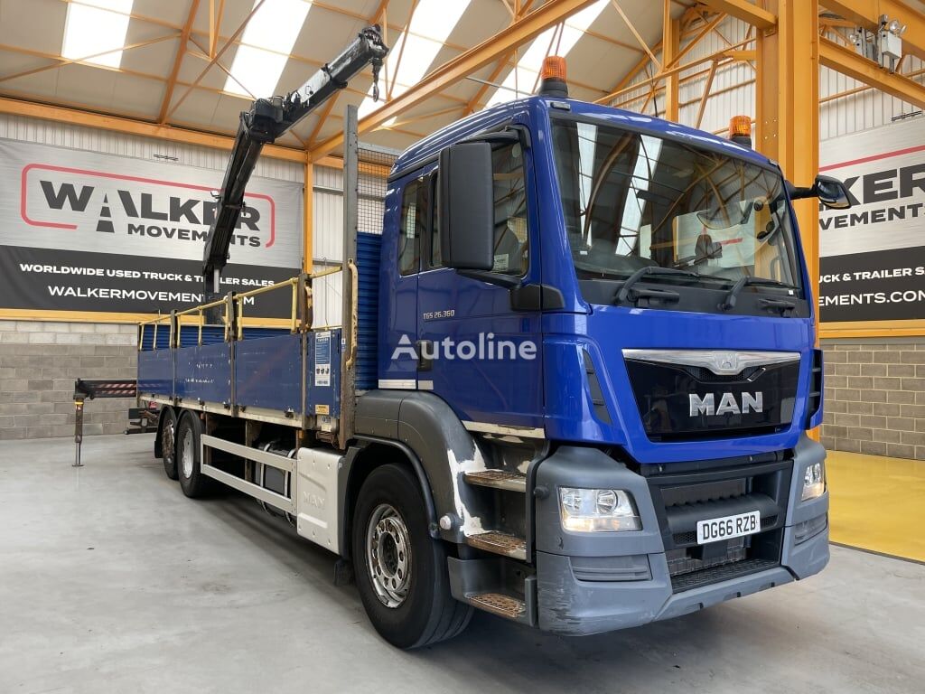 dropside camion MAN TGS 26.360, *EURO 6* 6X2 26 TONNE DRAWBAR SPEC FLATBED/CRANE – 2