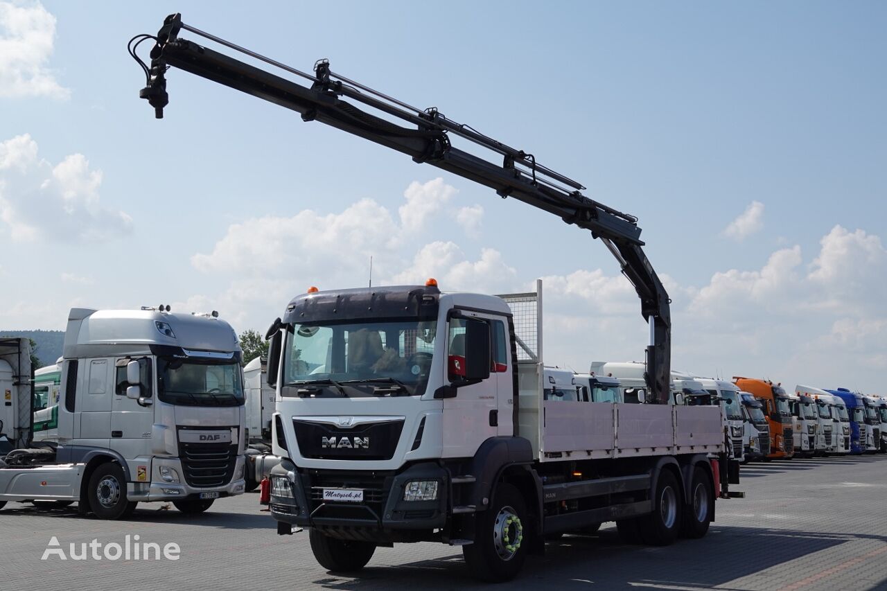 dropside camion MAN TGS 26.400 / 6x4 / SKRZYNIOWY - 6,5M / HDS HIAB 188 4xwysów 13 M