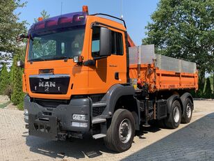 MAN TGS 28.400 6x4-4 WYWROTKA TRÓJSTRONNA Z PALFINGER PK12001 I CZOŁ camión caja abierta