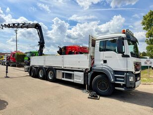 شاحنة مسطحة MAN TGS 35.440 8x4 TRIDEM PRITSCHE + KRAN HIAB 288 E-6 HIPRO + RADIO