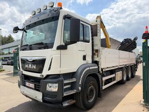 شاحنة مسطحة MAN TGS 35.440 8x4 TRIDEM PRITSCHE + KRAN HIAB 288 E-6 HIPRO + RADIO