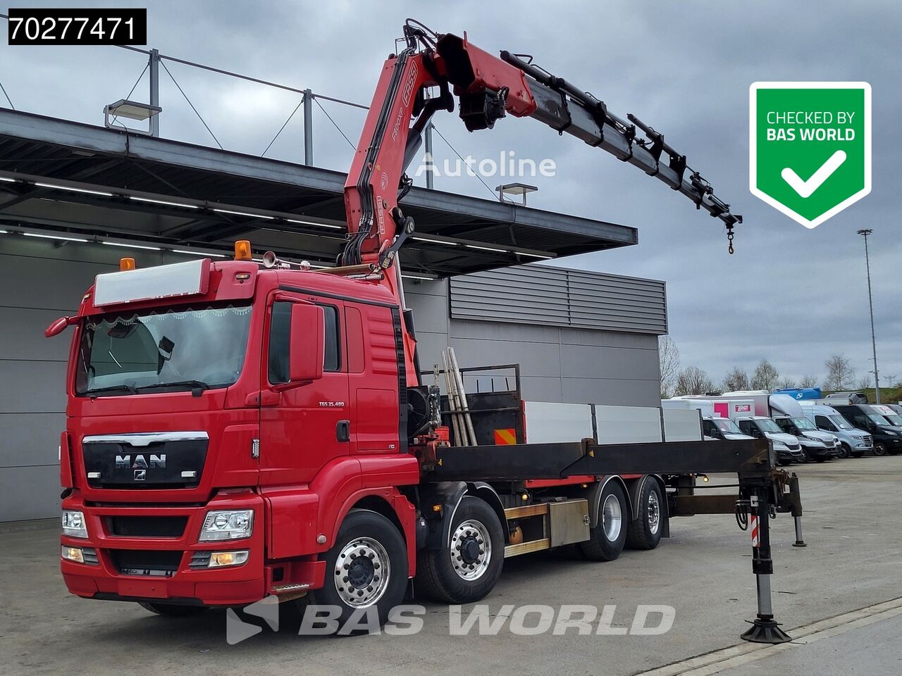 Venta de MAN TGS 35.480 8X4 Fassi F800BXP.28 Kran Crane Hydrodrive Lift-Lenka camión caja abierta | Autoline UY MAN TGS 35.480 8X4 Fassi F800BXP.28 Kran Crane Hydrodrive Lift-Lenka camión caja abierta - Autoline