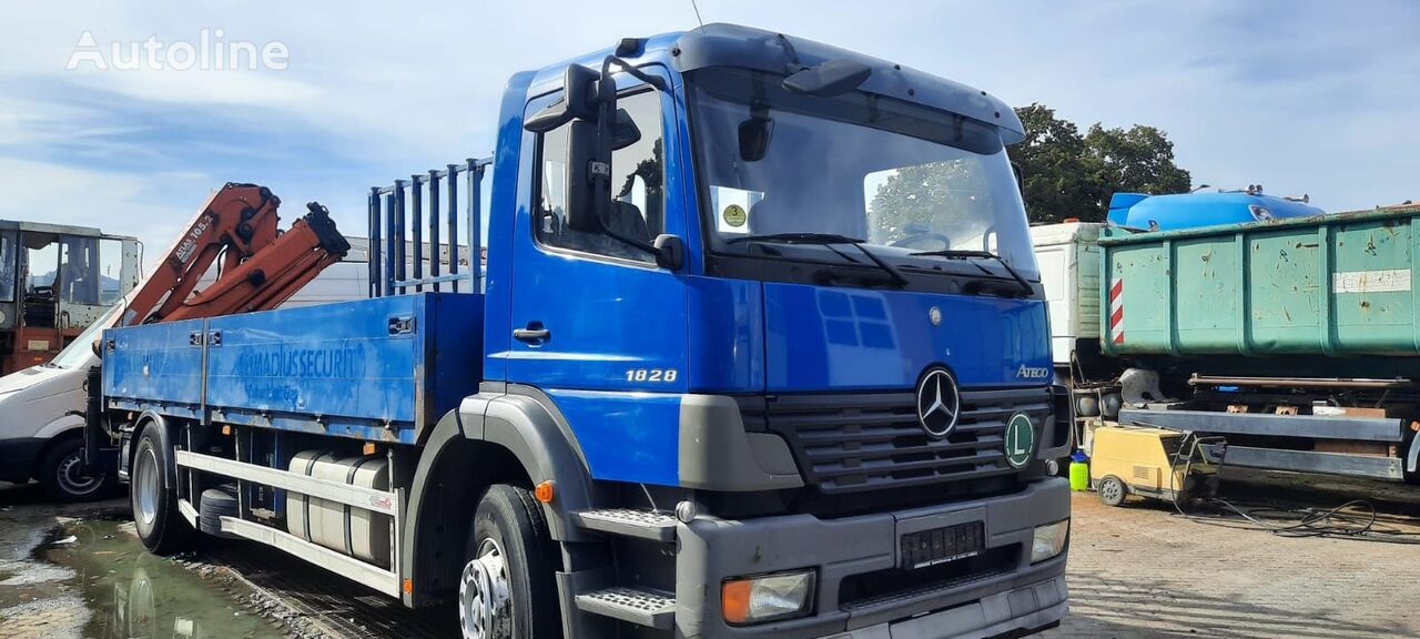 Mercedes-Benz 1828 Pritsche+Glastransport flatbed truck