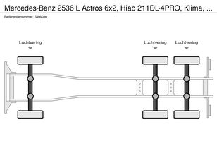 camion plateau Mercedes-Benz 2536 L Actros 6x2, Hiab 211DL-4PRO, Klima, AHK
