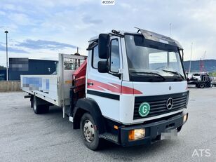 شاحنة مسطحة Mercedes-Benz 817 Kranbil m/ HMF 683 kran - 144 000 km. SE VIDEO