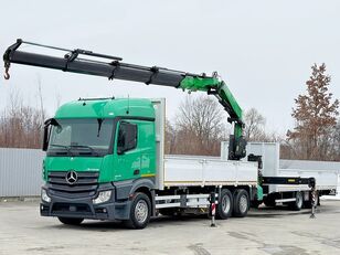 dropside camion Mercedes-Benz ACTROS 2645 * FASSI F345.24 XE + FUNK + Anhänger + remorcă platformă cu obloane