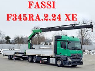 dropside camion Mercedes-Benz ACTROS 2645 * FASSI F345.24 XE + FUNK + Anhänger + remorcă platformă cu obloane
