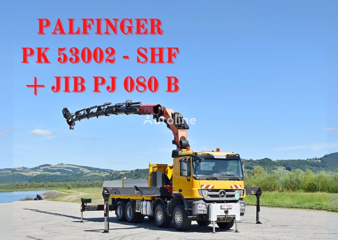 Mercedes-Benz ACTROS 4154 * PK 53002 SHF + JIB PJ080B/FUNK*8x4 kamion s ravnom platformom