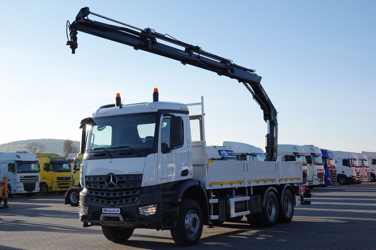 camion plateau Mercedes-Benz AROCS 2633 / 6x4 / SKRZYNIOWY - 6,5 M / HDS HIAB 188 b-3 wysów: