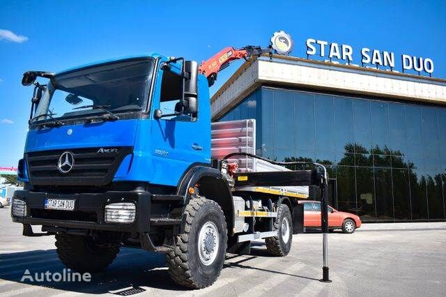 شاحنة مسطحة Mercedes-Benz AXOR 1824 4x4 PALFINGER PK 8501 CRANE KRAN