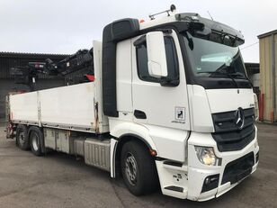 شاحنة مسطحة Mercedes-Benz Actros 2643 Baustoff Hiab 232 Steinzange German