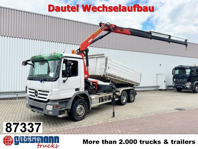 camião de caixa aberta Mercedes-Benz Actros 2644 LK 6x4, Dautel Wechselsystem, Kran