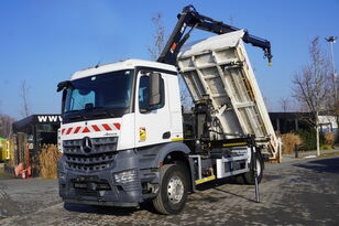 شاحنة مسطحة Mercedes-Benz Arocs 1833 / 87,000 km!!! / Hds HIAB X-DUO 128 B-2 / three-sided