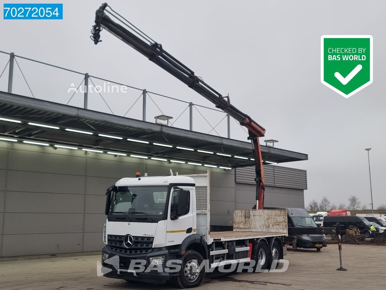 플랫베드 트럭 Mercedes-Benz Arocs 2536 6X2 Palfinger PK 16002 Crane Lenkasche Euro 6