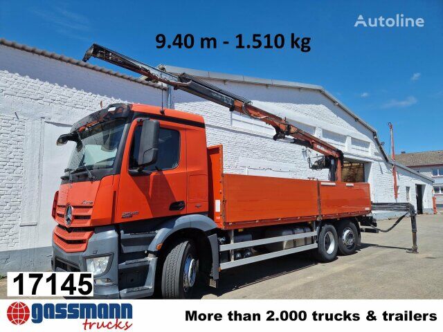 Mercedes-Benz Arocs 2545 L/6x2/4, Atlas Kran, 145.2-A19 VB Pritsche LKW