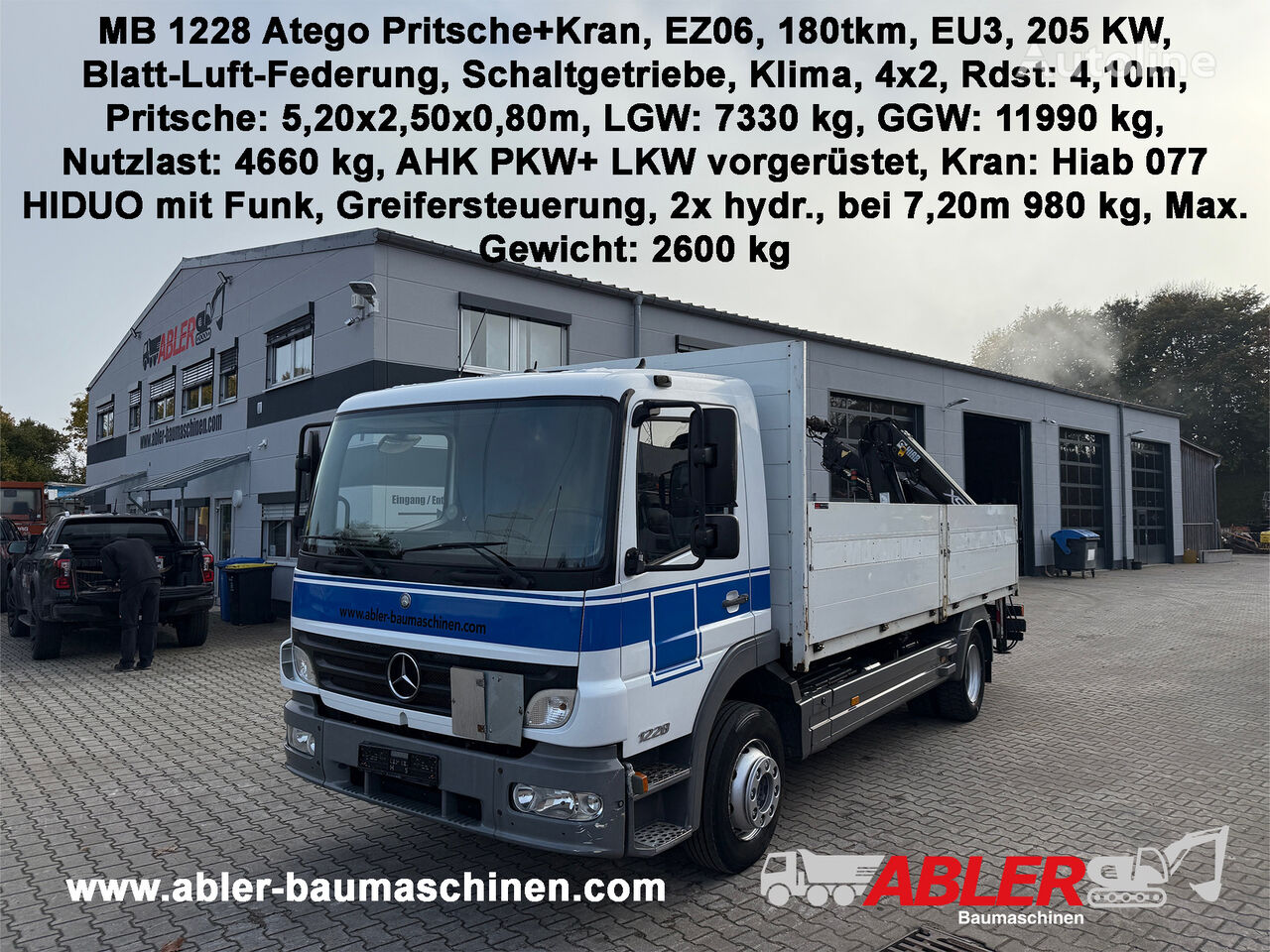 camion plateau Mercedes-Benz Atego 1228