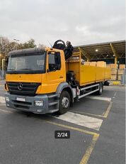 camion plateau Mercedes-Benz Axor 1828 Flatbed + Crane Hiab 122D-3