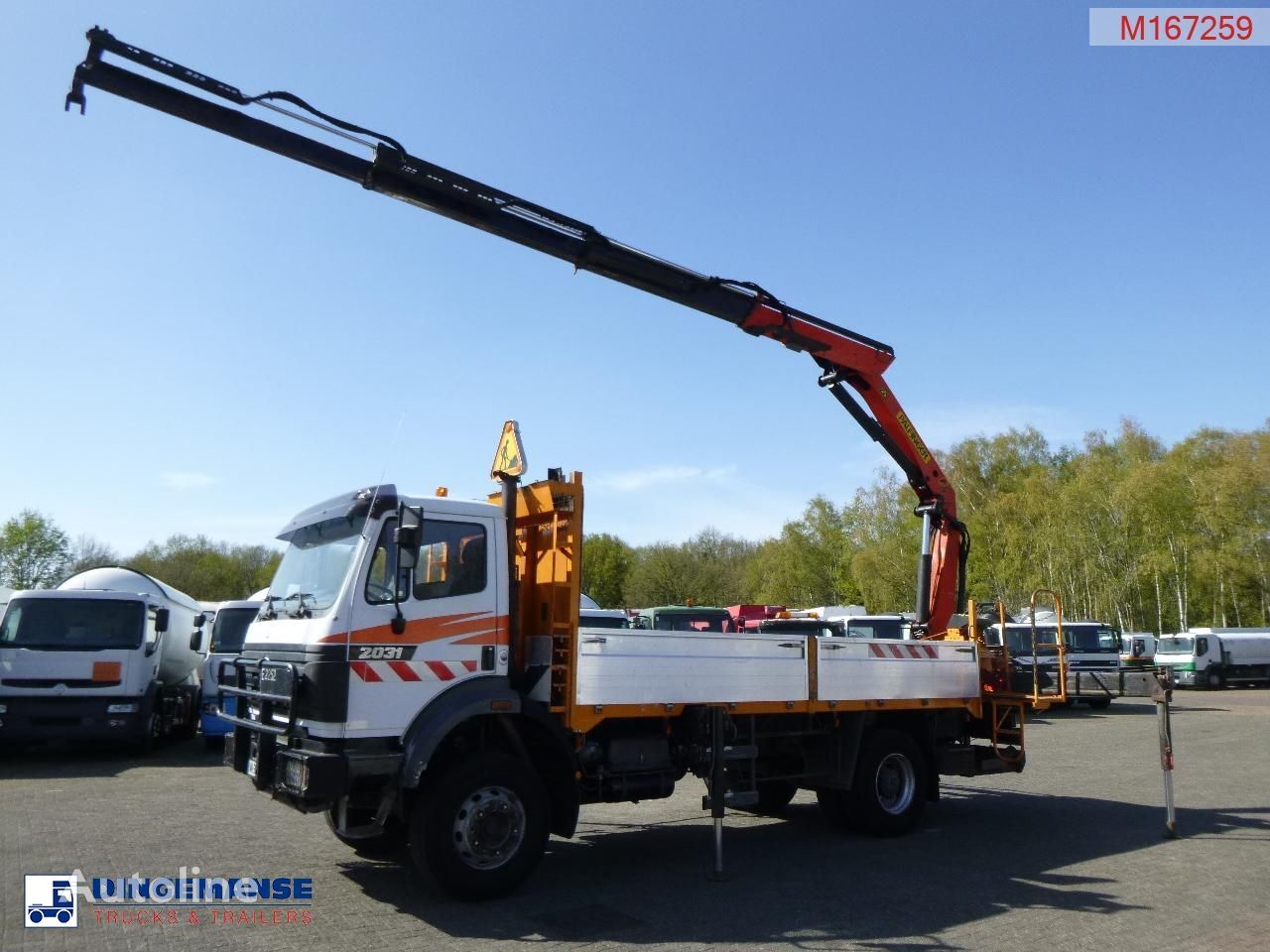 Mercedes-Benz SK 2031 4X2 + Palfinger PK13000 flatbed truck