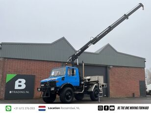 camion plateau Mercedes-Benz UNIMOG 435G/1700L - HIAB 102 - 4x4 - 6 cilinder - 40.590