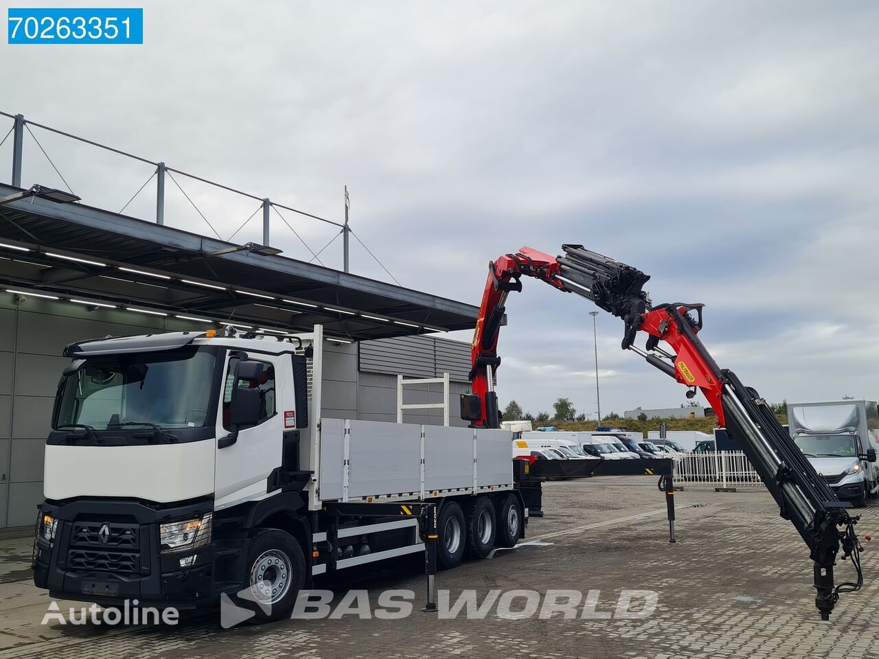 Renault C 480 8X4 Belgium Truck Palfinger PK53002 Crane + Fly-jib Euro 6 camión caja abierta