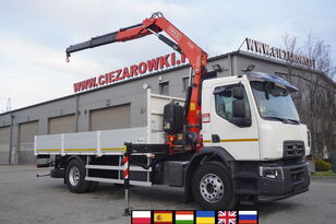 Renault C320 P4x2 E6 / Fassi 5.6 t / Range 8 m / Platform 15 EPAL flatbed truck