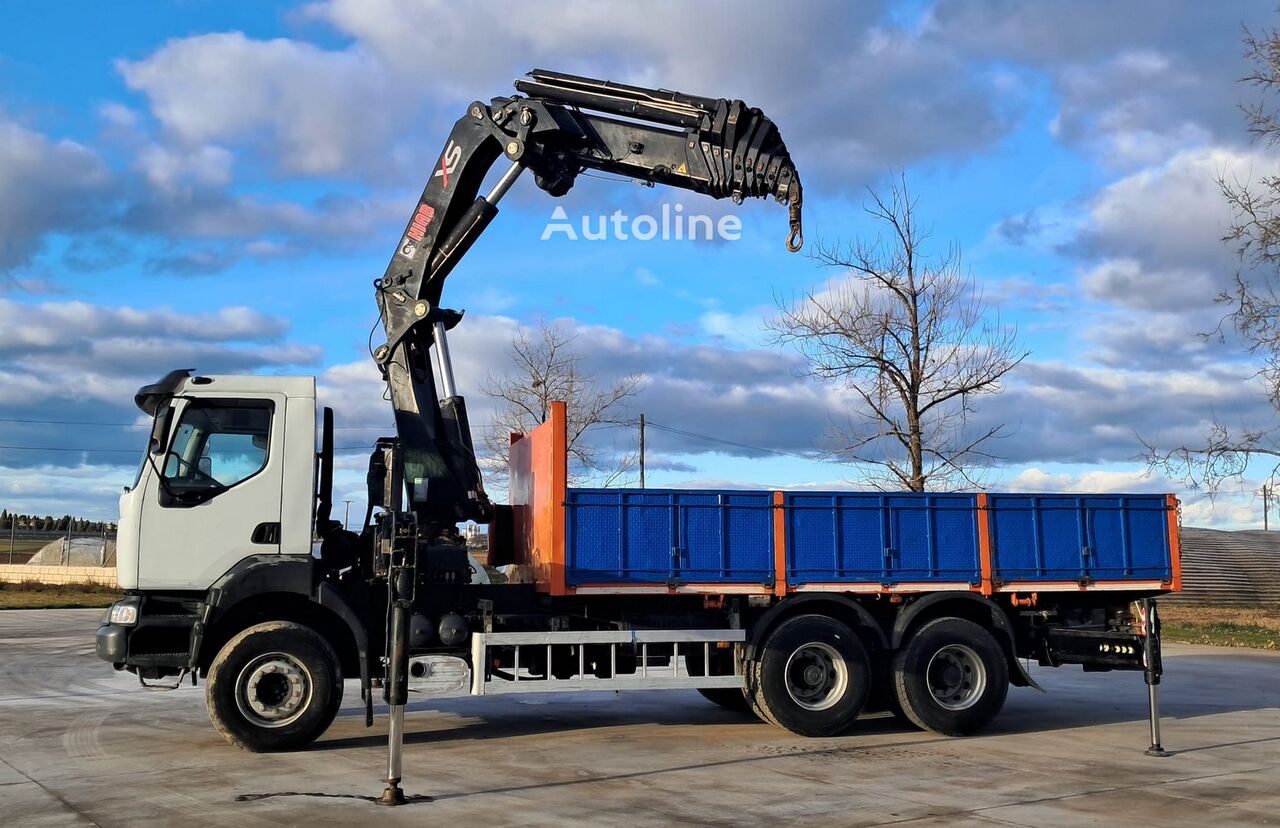 Renault CAMION GRUA RENAULT 370 6×4 HIAB 422 flatbed truck