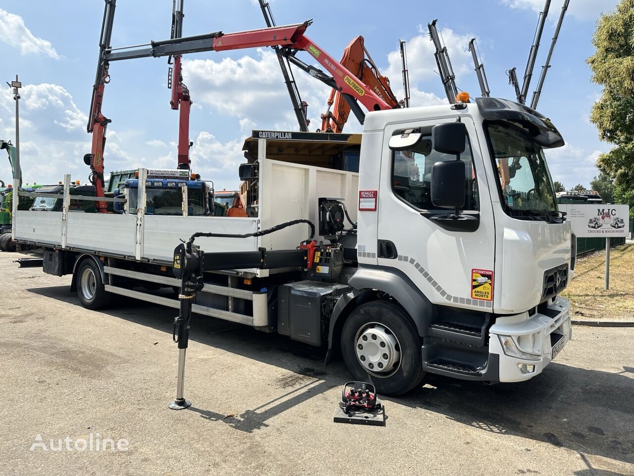 camion plateau Renault D 280 DTI 8 - 14T + CRANE PALFINGER PK 5.501 SLD + RADIO - PLATF