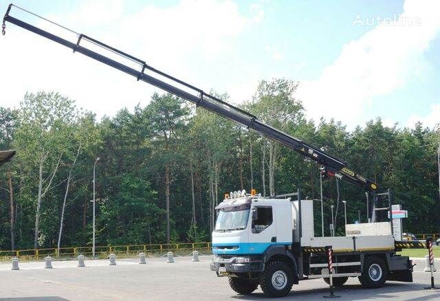 شاحنة مسطحة Renault KERAX 270-20 4x4 Palfinger PK 16502 CRANE WINCH