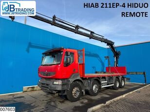 شاحنة مسطحة Renault Kerax 430 Dxi 8x4, EURO 5, HIAB, Remote, Steel suspension